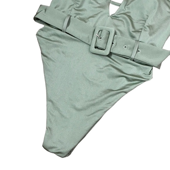 BuffBunny Mojito Green Luxleisure One Piece Belted Swimsuit - Picture 9 of 15